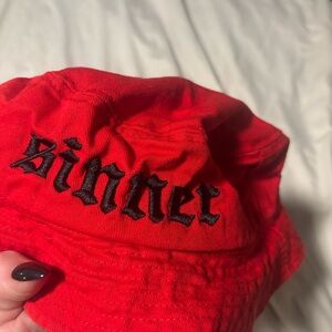 Blackcraft cult Red Embroidered Sinner bucket  Hat